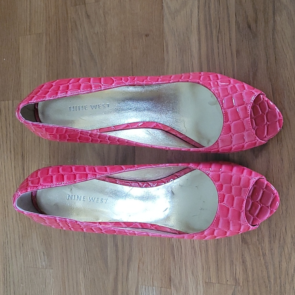 Nine West Pink Peep Toe Heels